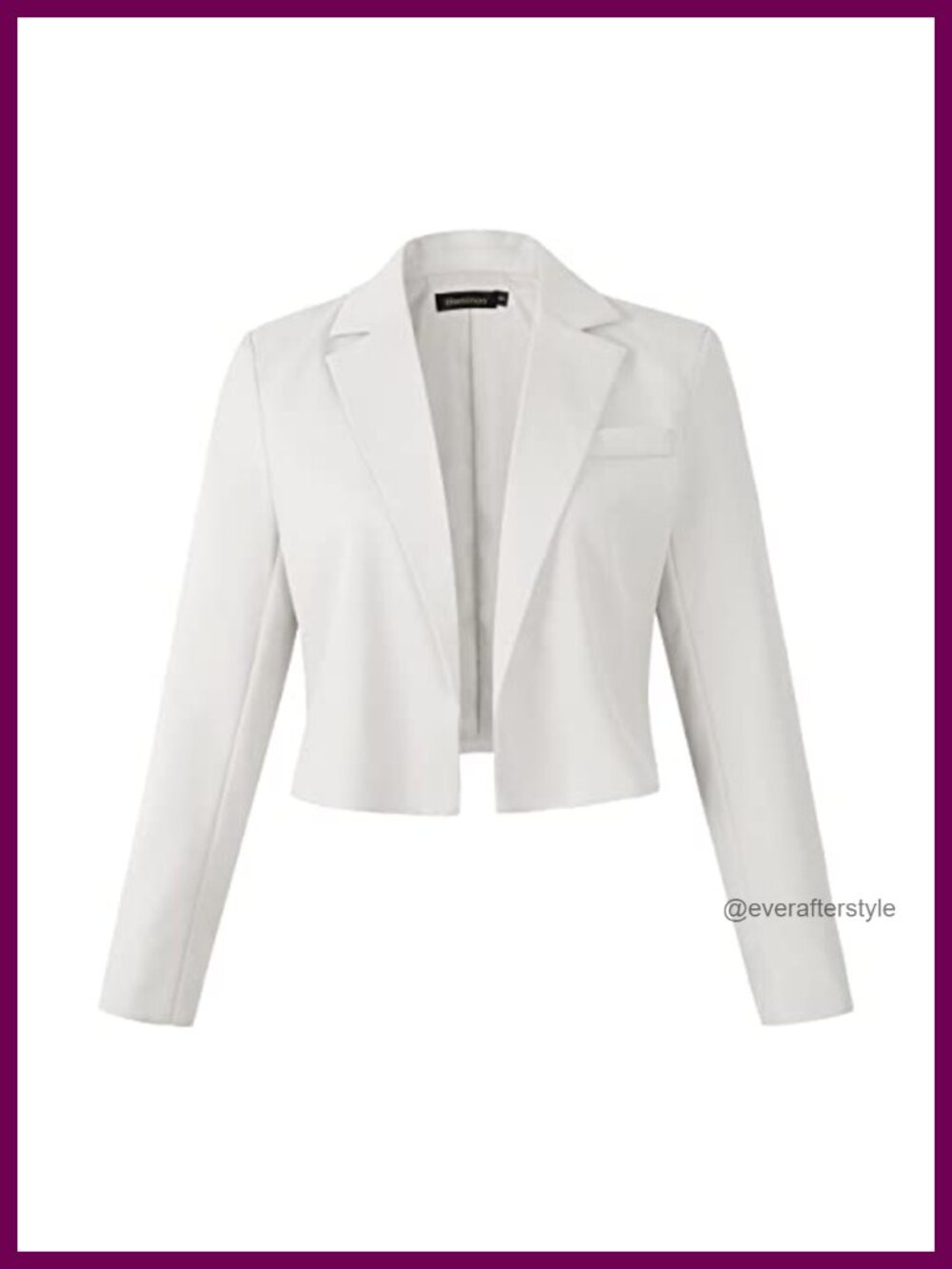 Womens Cropped Blazer Open Front Notch Collar Business Casual Jacket